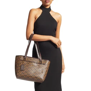 Kurt Geiger London Greenwich Shopper Tote Monogram Brown Bag With Pouch RRP £299 - Picture 1 of 5