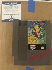 The Simpsons Nancy Cartwright Signed Bart Vs The World NES Game. Beckett