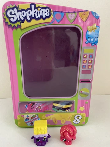 SHOPKINS Vending Machine storage Tin With 2 original exclusive shopkins Cover