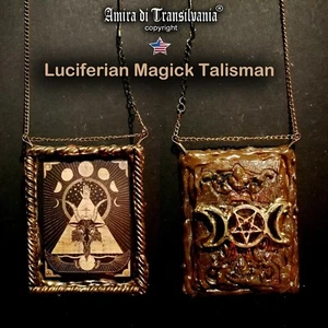 Satanic Necklace Talisman Pendant Amulet Magick Satanist Jewelry Lucifer Satan 1 - Picture 1 of 24