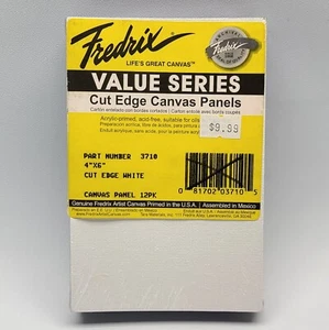 ⭐️ 12pk Fredrix Value Series Cut Edge White Canvas Panels 4" x 6" - Picture 1 of 2
