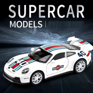 1:32 Porsche 911 GT3 Supercar Alloy Car Model With Pull Back Sound Light / White - Picture 1 of 14