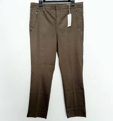 Nuevo Nuevo con etiquetas Pantalones Level 99 Anthropologie Talla 32 Pierna Recta Verde Oliva (34x27) Foto 1 de 4