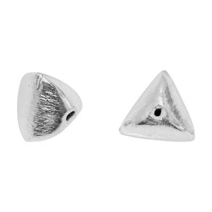 9 Pcs 9X9mm Triangle Spacer Brushed Bead Sterling Silver Plated Jewelry - Picture 1 of 3