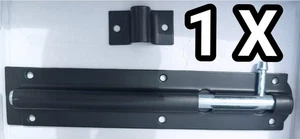 1 x 10 Zoll Sicherheit schwarz Turmriegel Tor Tür Schuppen Schiebe Schiebeschloss Schwerlast - Bild 1 von 3