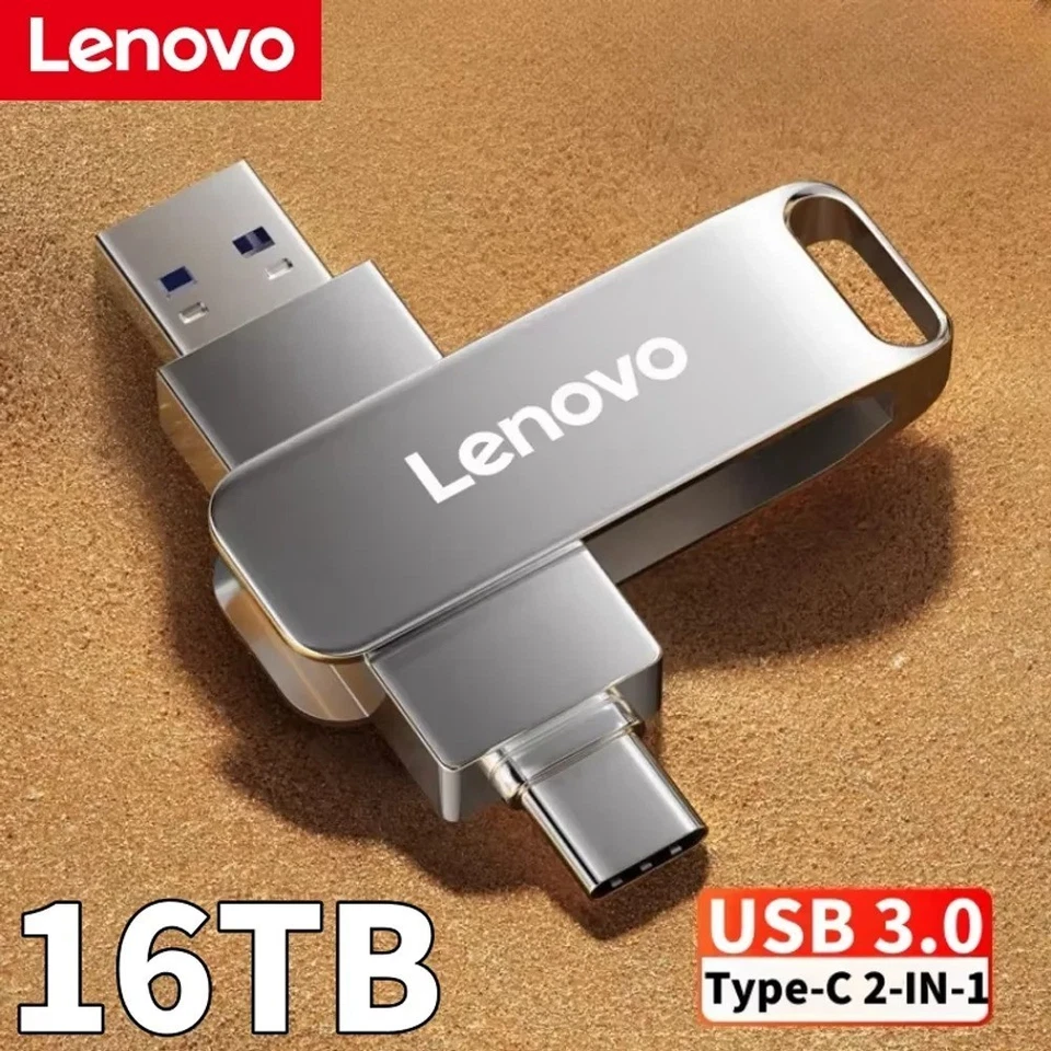 Lenovo 64TB USB 3.2 Flash Drive 16TB Type-C 2 in 1 High Speed Metal Pen Drive AU - image 1 of 4