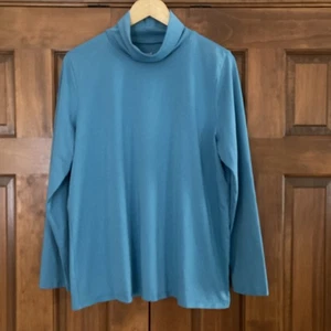 JJill Pima Cotton Blau Relaxed Fit Rollkragen Langarm Damen Größe Large L - Bild 1 von 5