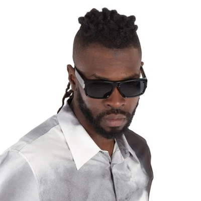 Gafas de sol para hombre Saint Laurent gris oscuro rectangulares SL 689 001 59 Foto 1 de 4