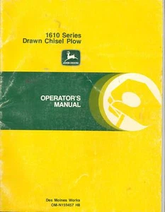 John Deere 1610 Drawn Chisel Plow Operators Manual USED - Picture 1 of 1
