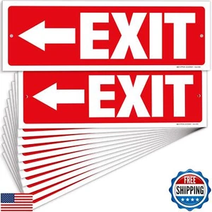iSYFIX Exit Signs - 12 Pack 12x4 Inch Directional Left Arrow Signs, 40 mil Po - Picture 1 of 5