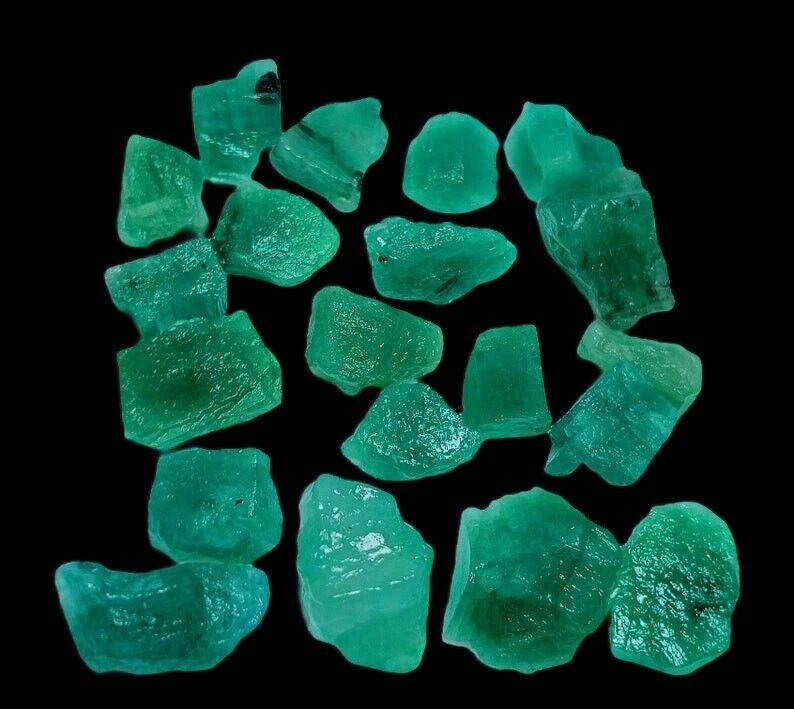 10 Pcs Emerald Rough, 6 to 12mm, Emerald Rough Lot, Emerald  Rough For Jewelry. - image 1 of 3