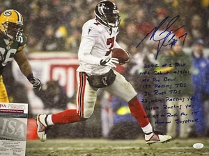 MICHAEL VICK ATLANTA FALCONS 9 INSCRIPTIONS JSA AUTHENTICATED SIGNED 16x20 - Picture 1 of 3