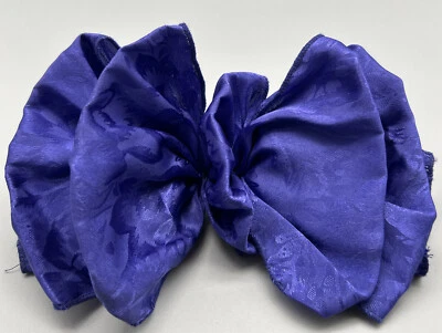 Bufanda vintage de los 90 grande sedoso pelo moño pasador clip cinta golosinas de gran tamaño azul Foto 1 de 4