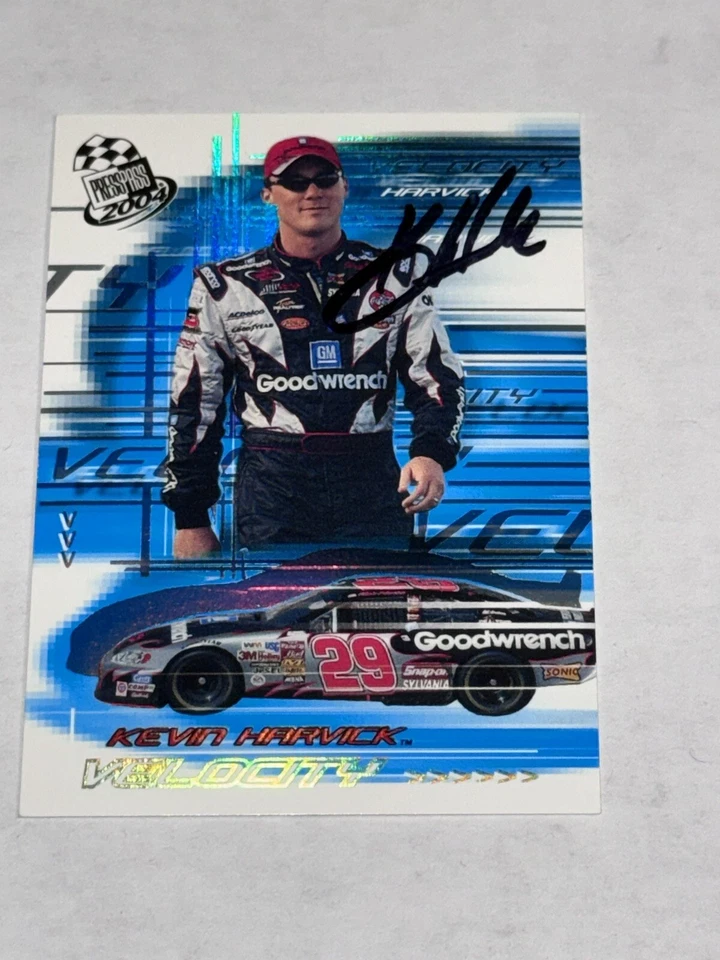Kevin Harvick NASCAR CHAM 75 GREATS signed card 2004 PRESS PASS VELOCITY INSERT - Image 1 of 1