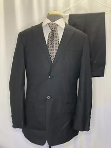 J Ferrar Mens Suit 40L 44" 36x31 2 Piece Black 2 Button Blazer Sport Coat Jacket - Picture 1 of 13