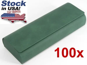 100 PU Leather Green Eyeglasses Case Reading Glasses Spectacles Small Sunglasses - Picture 1 of 19