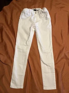 Girls Size 8 Gap Denim White 5 Pocket Stretch Jeggings Poly cotton - Picture 1 of 8
