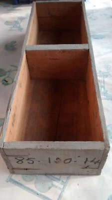 Ancien tiroir en bois d'industrie de 47,5x 15x 9 cm bon état - Photo 1/4