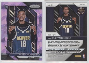 2018-19 Panini Prizm Purple Ice Prizm /149 Jarred Vanderbilt #42 Rookie RC