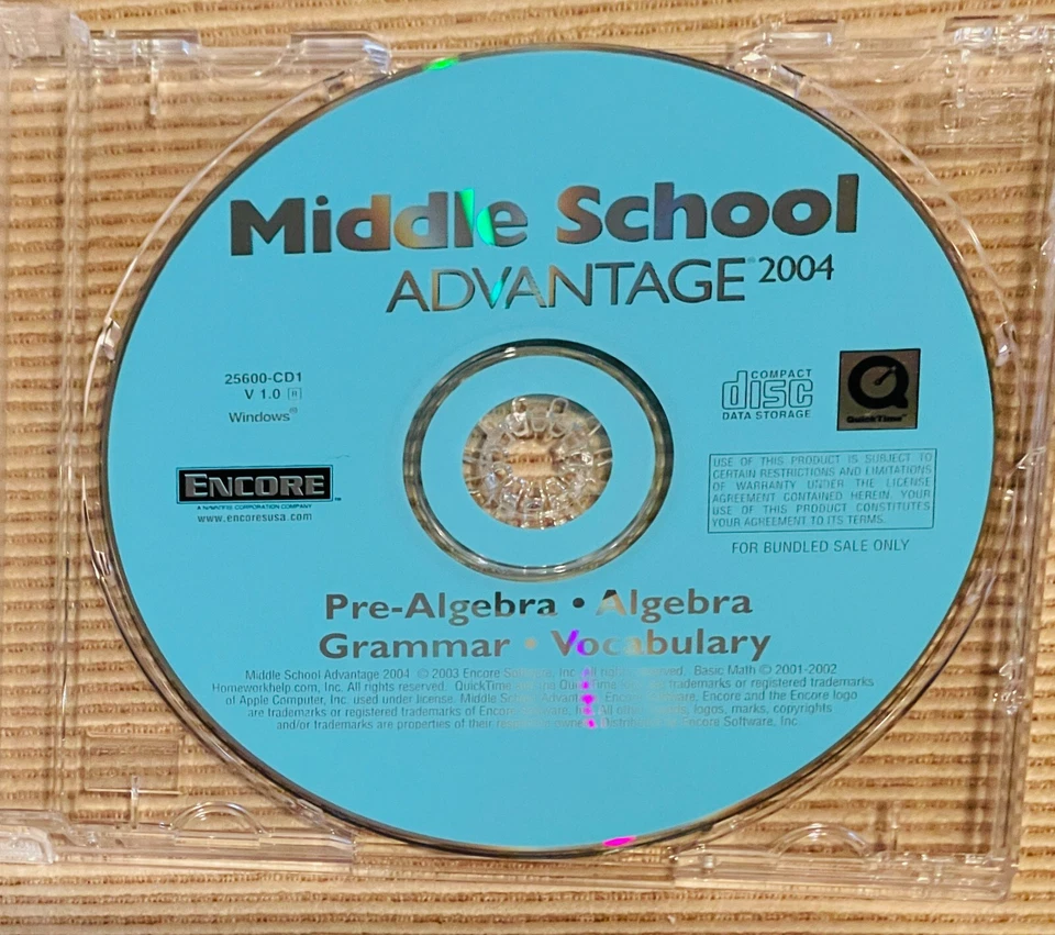Middle School Advantage  ALGEBRA GRAMMAR VOCABULARY - 2004 CD for Windows - New - Image 1 of 1