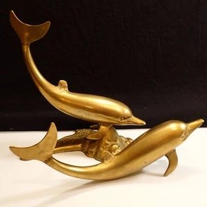 Vintage Large Brass Dolphin Statues - Figures - Figurines - Picture 1 of 12