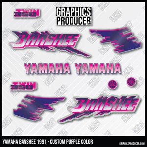 1991 Yamaha Banshee Graphics Decals Full Stickers GLOSS Vinyl - Purple - Picture 1 of 1