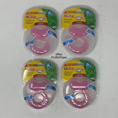 *4 PACK* Nuby Silicone Teethe-EEZ Teether with Bristles, Hygienic Case, BPA FREE - Image 1 of 4
