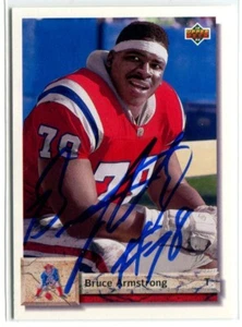 BRUCE ARMSTRONG 1992 Upper Deck Authentic AUTOGRAPH Signed PATRIOTS #186 - Picture 1 of 1