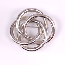 Vintage LS Co. Gordian Knot White Gold Filled Silver Brooch Pin Jewelry Women's