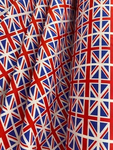 ABVERKAUFSPREIS .. KLEINE UNION JACK FLAGGE 100% BAUMWOLLE 112cm - perfekt für V.E. Tag - Bild 1 von 1