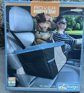 KURGO ROVER PET CAR BOOSTER SEAT WITH SEATBELT UP TO 30 POUNDS DOG NAVY BLUE NIB
