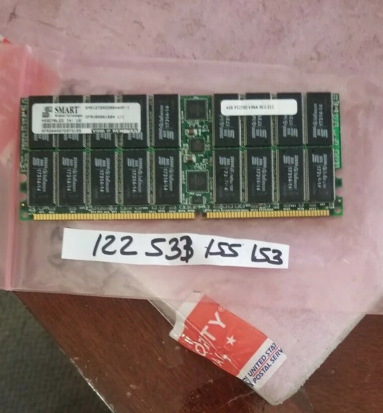  4GB PC2700 DDR-333 Reg ECC Server Memory 184 pin High Profile RAM TESTED  - Image 1 of 1