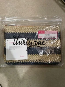 Thirty-One Thirtyone 31 Gifts Rubie Mini - Brand New - Navy Striped Straw - Picture 1 of 1