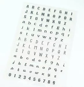 113 ALPHABET/ZAHLEN DURCHSICHTIGE BRIEFMARKEN, KLEIN-/Großbuchstaben - unter-/obergehäuse-stempel - Bild 1 von 5