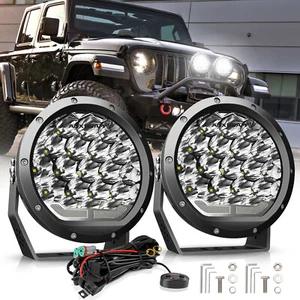 Luces de trabajo LED redondas AUXBEAM 7" 178W vainas lámpara de conducción todoterreno camioneta SUV - Imagen 1 de 12