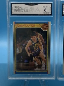 JOHN STOCKTON 1988 FLEER ALL-STAR CARD #127 GMA 8 - Picture 1 of 4