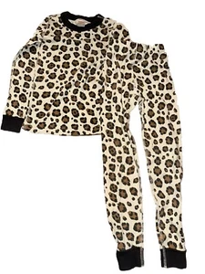 Hanna Andersson Animal Print Cheetah 100% Organic Cotton Pajamas Set Girls 6/7 - Picture 1 of 3