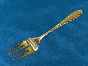 Tenedor de ensalada cubiertos diseño cuentas chapado en oro 24K Imperial Japón vintage RARO - Imagen 1 de 3