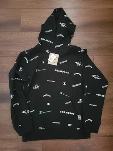 NEW Champion Hoodie Black Logo boys L - Picture 1 of 3
