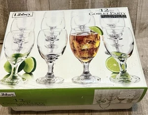Libbey Classic Goblet Party Glasses Set of 12 New In Carrying Box - Picture 1 of 7