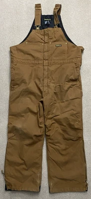 Walls Brown Tan Insulated Quilted Canvas Duck Chore Bib Overalls Workwear 2XL - Image 1 of 4