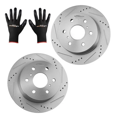 Rotor de freno de disco trasero perforado y ranurado para Chevrolet Suburban 2015-20 S-55133 Foto 1 de 4