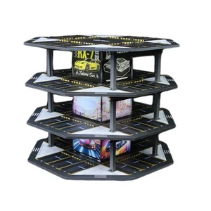 Diorama 1/64 Car Garage Model LED Octagonal Tower City Parking Lot Scene Model - Picture 1 of 36