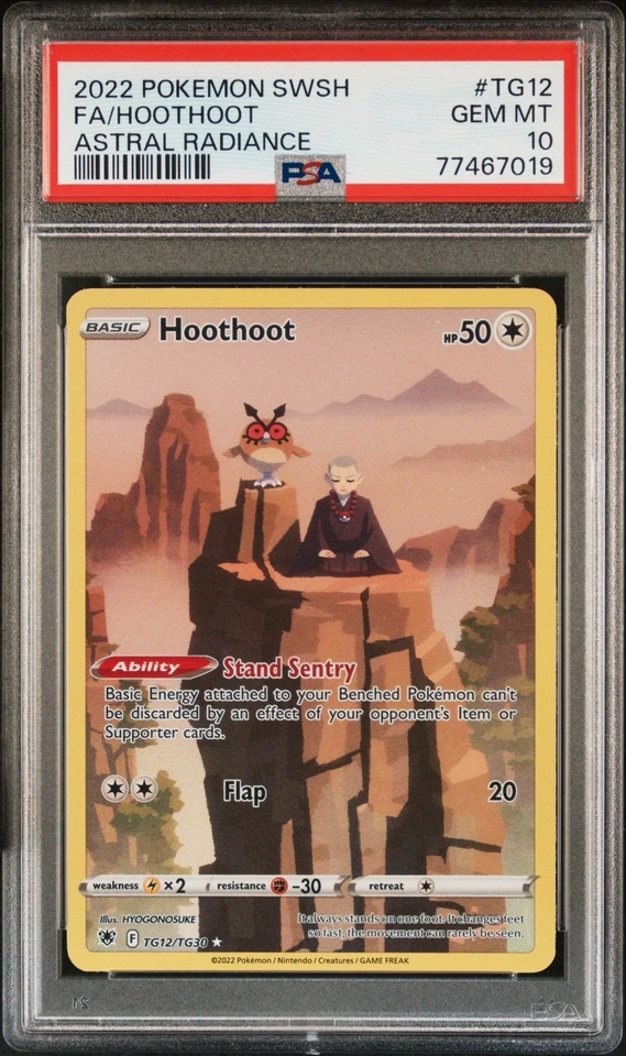 PSA 10 Hoothoot TG12/TG30 Swsh10: Astral Radiance Trainer Gallery Holo - Image 1 of 2