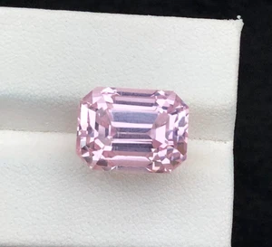 18.11 CT Cut Pink Kunzite Emerald Shape loos gemstone From Afghanistan - Picture 1 of 9