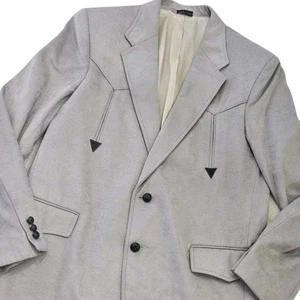 Vtg Brad Whitney Western Blazer 40 Gray Faux Suede Arrow Darts Cowboy Jacket - Picture 1 of 6