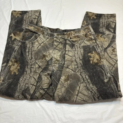 Wrangler Realtree Hardwoods 20-200 Camouflage Double Knee Canvas Pants Men 34x32 - Image 1 of 4