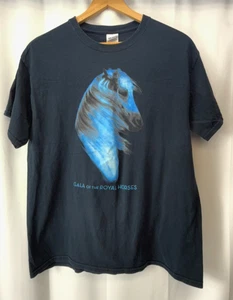 Herren T-Shirt Größe L Gala of The Royal Horses Grafik in schwarz mit blauem Pferd - Bild 1 von 6