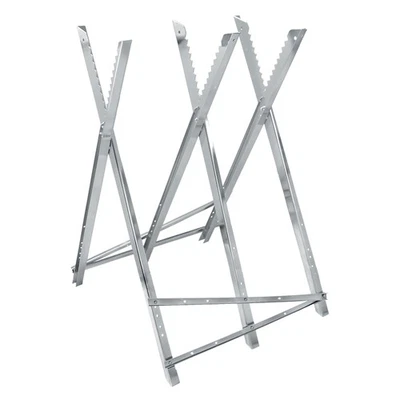 Chevalet de sciage métal galvanisé avec dents pour bois + matériel de montage - Photo 1/4
