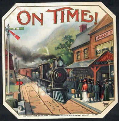 Etiqueta de cigarro exterior vintage a tiempo Foto 1 de 2